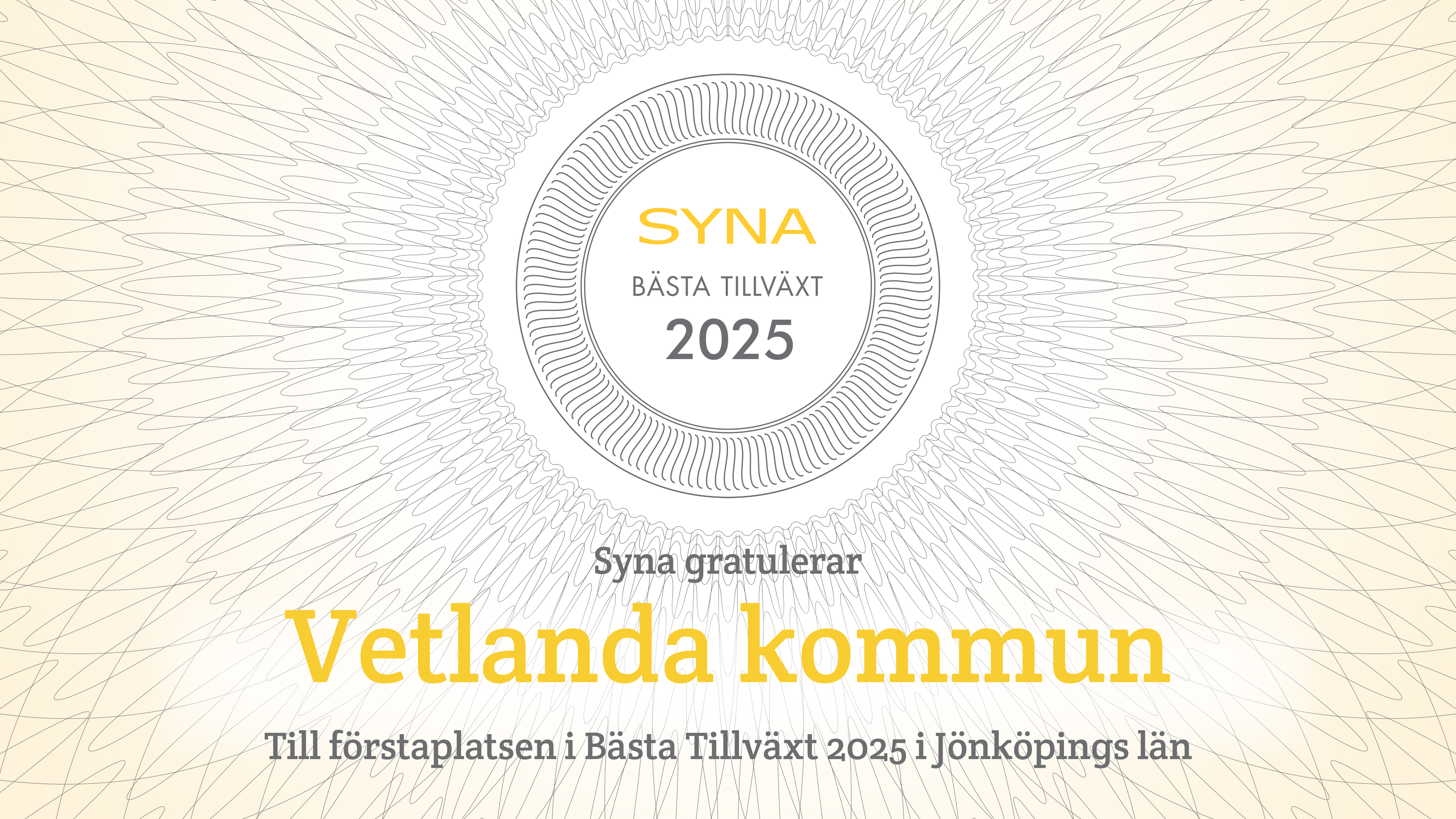 Vetlanda kommun vinner priset Bästa Tillväxt 2025 i Jönköpings län!